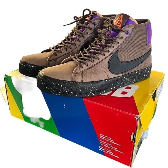 Nike SB Men\'s Zoom Blazer Mid Pro GT Size 9 Brown Outdoors Sporty